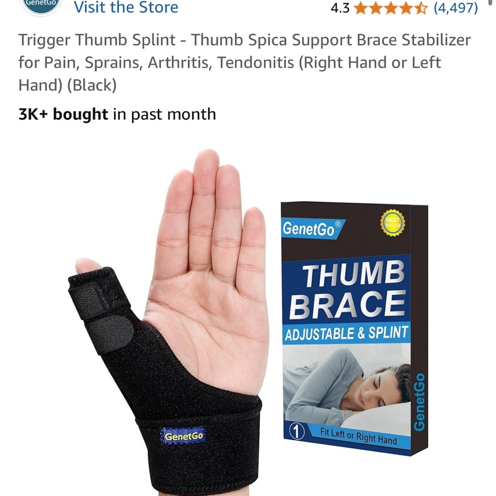 GenetGo Black Thumb Brace